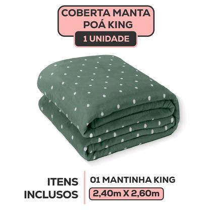 Imagem de Kit 02 Cobertor Manta King Size Poá Bolinha Softy 2,60 x 2,40 Toque Macio Aveludado Coberta Antialergico Fleece Flannel