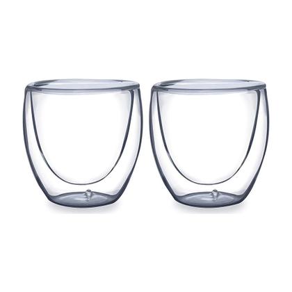 Imagem de Kit 02 Copos De Vidro Parede Dupla Xicara Café Expresso 80ml