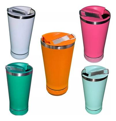 Imagem de Kit 02 Copos Térmicos Com Caixa De Som Bluetooth Led Abridor