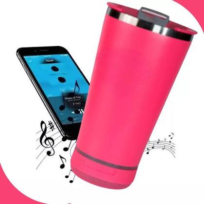 Imagem de Kit 02 Copos Térmicos Com Caixa De Som Bluetooth Led Abridor