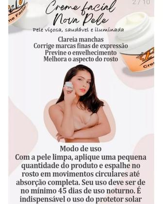 Imagem de Kit 02 Creme Nova Pele Facial Clareador Melasma 25g