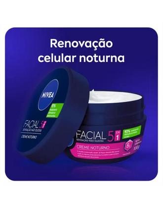 Imagem de Kit 02 Cremes Hidratantes Faciais Nivea 100g Noturno e Pele Negra Beleza Radiante