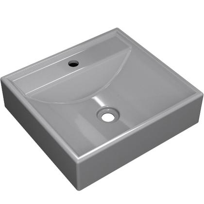 Imagem de Kit 02 Cubas de Apoio Quadrada Para Banheiro Lavabo C01 Q39W Cinza - Lyam Decor