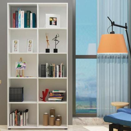 Imagem de Kit 02 Estantes Multiuso 10 Nichos Clean A02 187X90 Branco