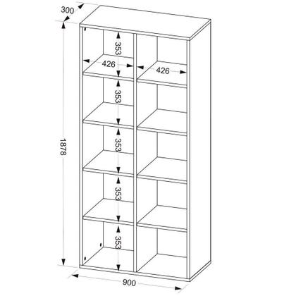 Imagem de Kit 02 Estantes Multiuso 10 Nichos Clean A02 187X90 Branco