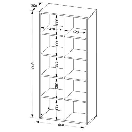 Imagem de Kit 02 Estantes Multiuso 10 Nichos Clean A02 187X90 Preto