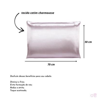 Imagem de Kit 02 Fronhas de Cetim Antifrizz 50x70 Diversas Cores.