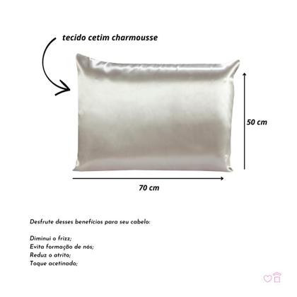 Imagem de Kit 02 Fronhas de Cetim Antifrizz 50x70 Diversas Cores.