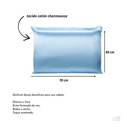 Imagem de Kit 02 Fronhas de Cetim Antifrizz 50x70 Diversas Cores.