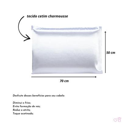 Imagem de Kit 02 Fronhas de Cetim Antifrizz 50x70 Diversas Cores.