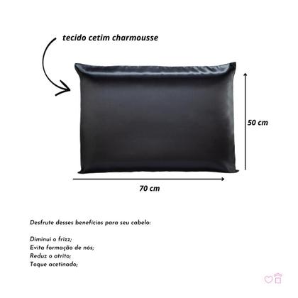 Imagem de Kit 02 Fronhas de Cetim Antifrizz 50x70 Diversas Cores.