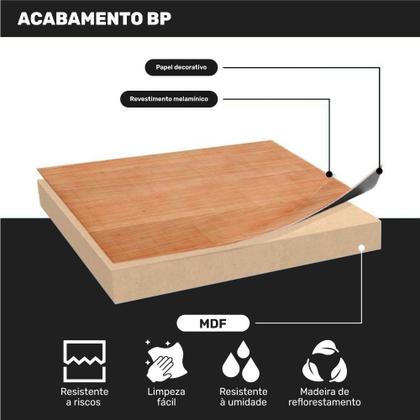 Imagem de Kit 02 Gabinetes Armário Banheiro Multiuso Ivy 60cm 100% MDF BP com 01 Gaveta Preto - Desk Design