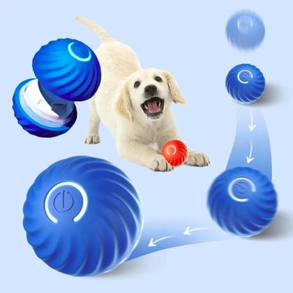 Imagem de Kit 02 Gato Bola Brinquedo Elétrico Automático Rotação USB Recarga Brinquedos Interativos AZUL