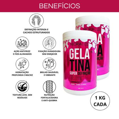 Imagem de Kit 02 Gelatinas Capilar Hidralize - 1 kg