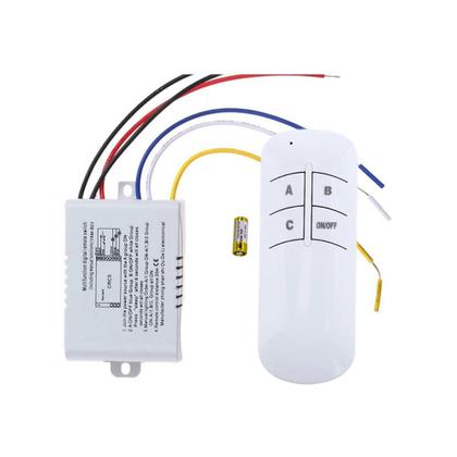 Imagem de Kit 02 interruptor Inteligente 3 vias sem fio para lâmpada led, lustre  c/ controle remoto 