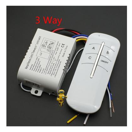 Imagem de Kit 02 interruptor Inteligente 3 vias sem fio para lâmpada led, lustre  c/ controle remoto 