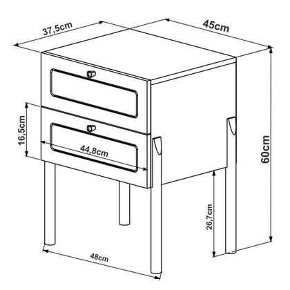 Imagem de Kit 02 Mesas De Cabeceira 02 Gavetas Com Telinha Pés Madeira Moss A03 Nero Preto