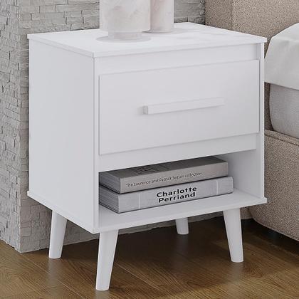 Imagem de Kit 02 Mesas De Cabeceira 1 Gaveta 50 cm Mila Mobbs