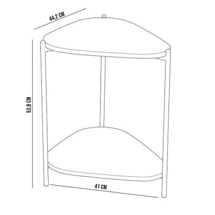 Imagem de Kit 02 Mesas De Centro E 01 Mesa Lateral Pés Metálicos Adek A03 Hanover Preto - Lyam Decor
