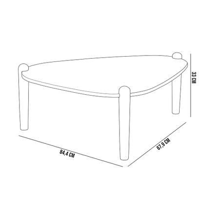 Imagem de Kit 02 Mesas de Centro Para Sala de Estar Pés Madeira Trium A03 Nero Preto - Lyam Decor