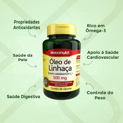 Imagem de Kit 02 Óleo de Linhaça 60 Capsulas 500mg Maxinutri