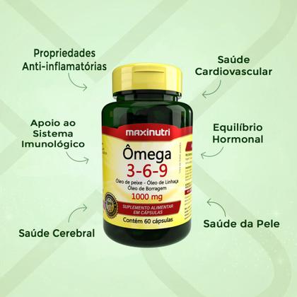 Imagem de Kit 02 Ômega Triplo 3-6-9 1000mg 60 Cápsulas Maxinutri