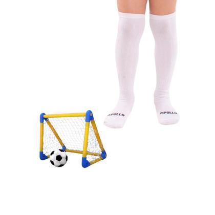 Imagem de Kit 02 Pares Meião Futebol Infantil Juvenil Bebe Cano Longo Em Cores Sortidas Atoalhado Em Algodão