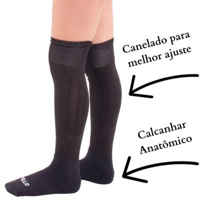 Imagem de Kit 02 Pares Meião Futebol Infantil Juvenil Bebe Cano Longo Em Cores Sortidas Atoalhado Em Algodão