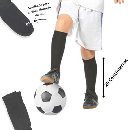 Imagem de Kit 02 Pares Meião Futebol Infantil Juvenil Bebe Cano Longo Em Cores Sortidas Atoalhado Em Algodão