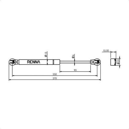 Imagem de Kit 02 Pistões á Gás Força Inversa 60n 80n 100n Branco/Cinza