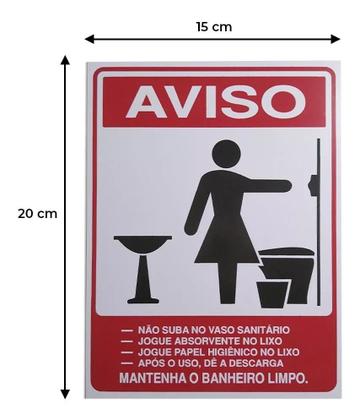 Imagem de Kit 02 Placas Indicativa Aviso Mantenha O Banheiro Limpo 2uni.
