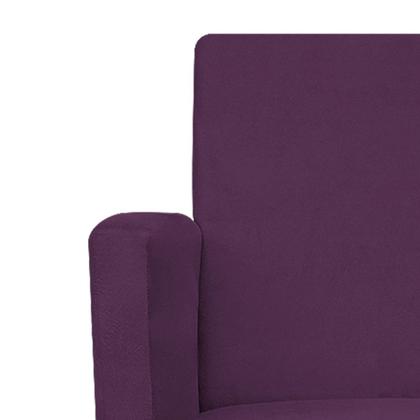 Imagem de kit 02 Poltrona Cadeira Decorativa Arenzza Palito Tabaco Suede Roxo - DAMAFFÊ MÓVEIS