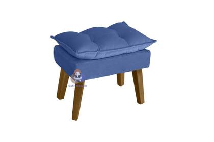 Imagem de Kit 02 Poltrona/Cadeira Decorativa com Puff Glamour Opala Com Pés Quadrado