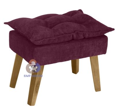 Imagem de Kit 02 Poltrona/Cadeira Decorativa com Puff Glamour Opala Com Pés Quadrado