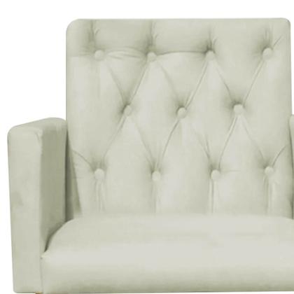Imagem de Kit 02 Poltrona Cadeira Nina Captone Decorativa Recepção Sala De Estar material sintético Bege - DAMAFFÊ MÓVEIS