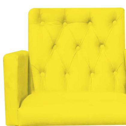Imagem de Kit 02 Poltrona Cadeira Nina Captone Decorativa Recepção Sala De Estar Suede Amarelo - KDAcanto Móveis