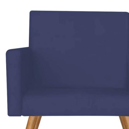 Imagem de Kit 02 Poltrona Cadeira Nina Decorativa Recepção Sala De Estar material sintético Azul Marinho - DAMAFFÊ MÓVEIS