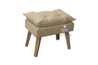 Imagem de Kit 02 Poltrona com Puff Glamour Opala Com Pés Quadrado