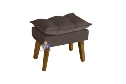 Imagem de Kit 02 Poltrona Decorativa com Puff Glamour Opala Confortável Com Pés Quadrado