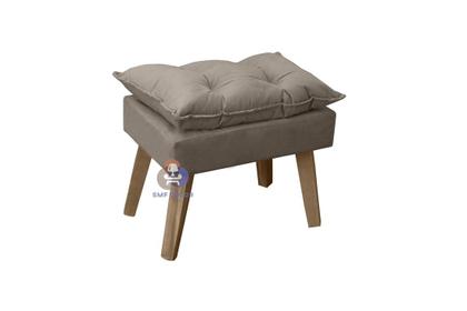 Imagem de Kit 02 Poltrona Decorativa Confortável com Puff Glamour Opala Com Pés Quadrado