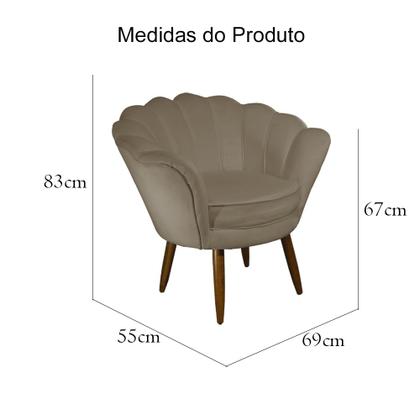 Imagem de Kit 02 Poltrona Decorativa Pétala belo tok - Suede Capuccino