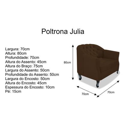 Imagem de Kit 02 Poltrona Julia A02 Suede - ADJ Decor