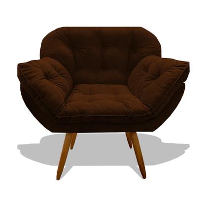 Imagem de Kit 02 Poltrona Miami Cadeira Pés Palitos Salão Escritorio Consultório Amamentação Suede Veludo Cookie