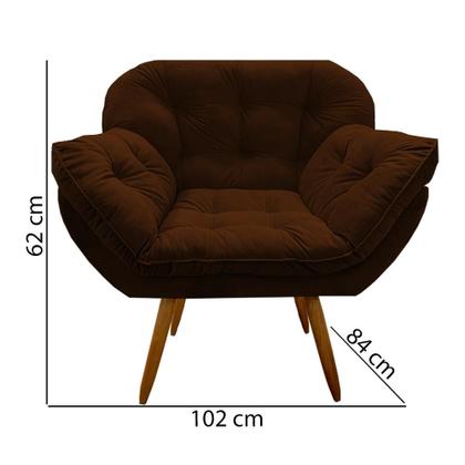 Imagem de Kit 02 Poltrona Miami Cadeira Pés Palitos Salão Escritorio Consultório Amamentação Suede Veludo Cookie