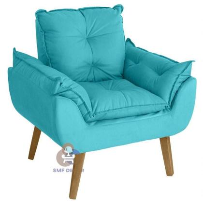 Imagem de Kit 02 Poltrona Opala Azul Turquesa
