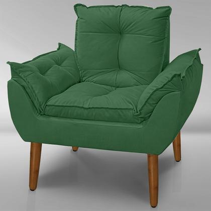 Imagem de Kit 02 Poltrona Opala Com fibra Siliconada Suede Verde-RV DECORA