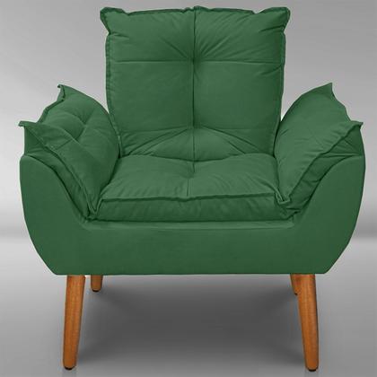 Imagem de Kit 02 Poltrona Opala Com fibra Siliconada Suede Verde-RV DECORA