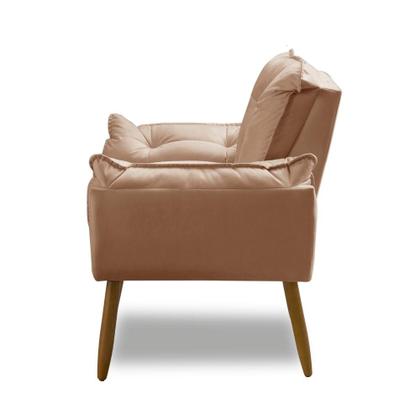 Imagem de Kit 02 Poltrona Opala decorativa pés palito capuccino