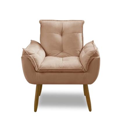 Imagem de Kit 02 Poltrona Opala decorativa pés palito capuccino