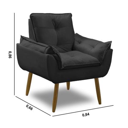 Imagem de Kit 02 Poltrona Opala decorativa pés palito preto - Arapongas Decor